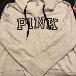 VS Pink hooded half zip